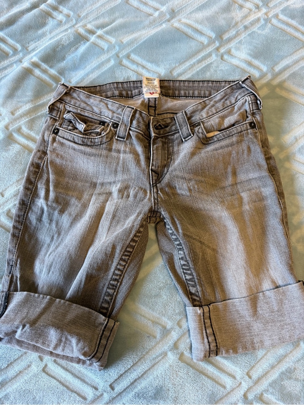 True Religion Low-Rise Cuffed Denim Shorts | Size 30 | Made in USA